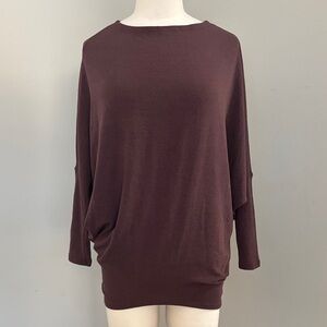 Audrey Dolman Sleeve Tunic Length Top Mauve SzS